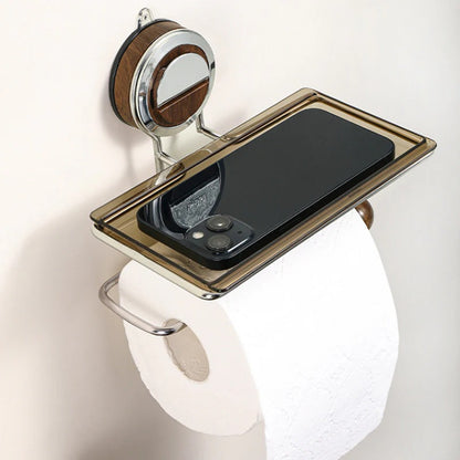 No-Drill Toilet Roll Holder with Shelf