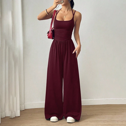 Women’s Sleeveless Wide-Leg Spaghetti Strap Jumpsuit