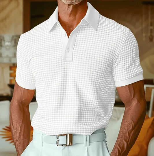 Men’s Textured Checked Polo Shirt