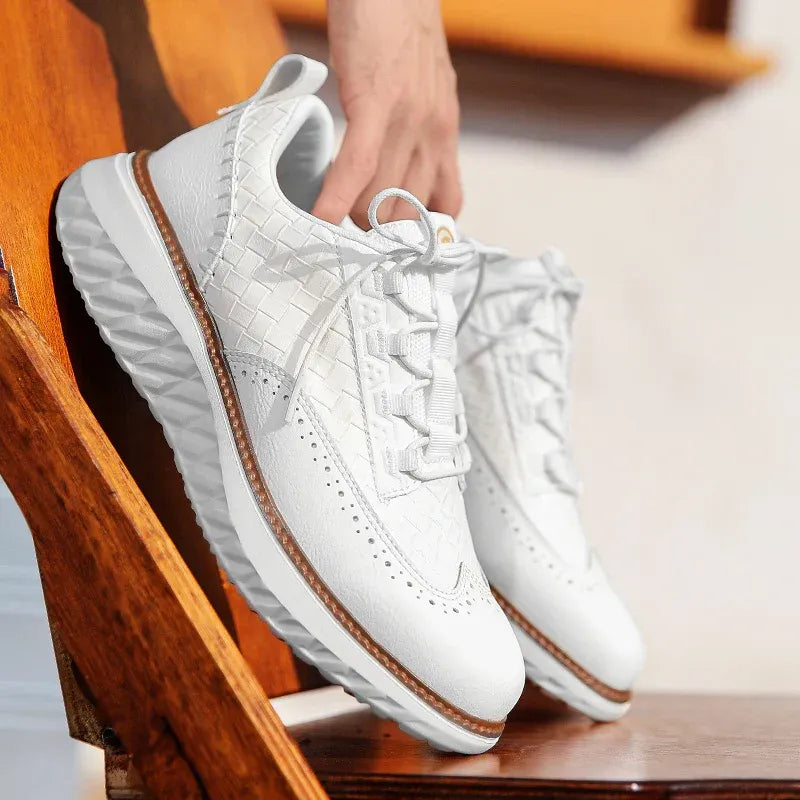Smart Casual Leather-Look Trainers for Men