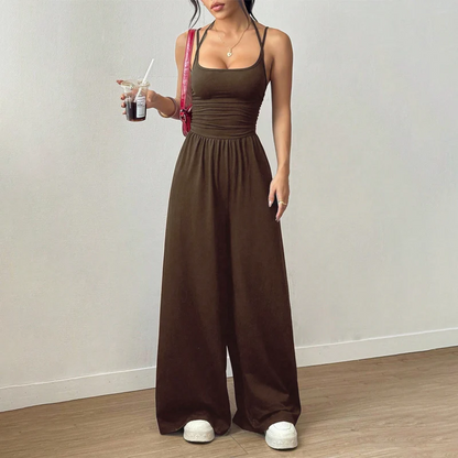 Women’s Sleeveless Wide-Leg Spaghetti Strap Jumpsuit
