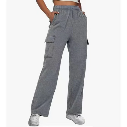 High Waist Wide Leg Cargo Trousers