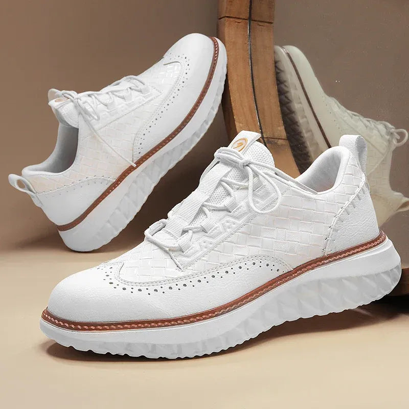 Smart Casual Leather-Look Trainers for Men