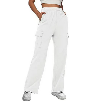 High Waist Wide Leg Cargo Trousers