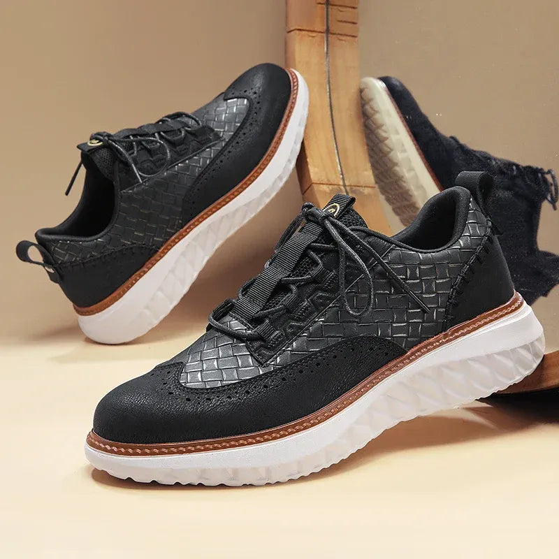 Smart Casual Leather-Look Trainers for Men