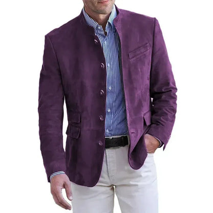 Men’s Soft Touch Stand Collar Blazer
