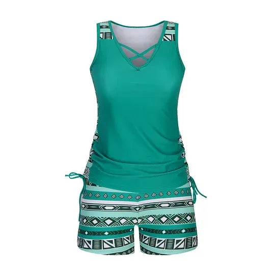 Women’s Printed Tankini Swimsuit Set