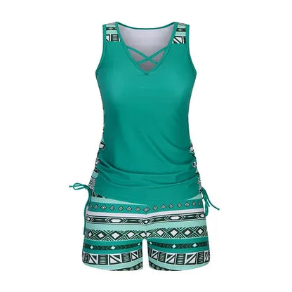 Women’s Printed Tankini Swimsuit Set