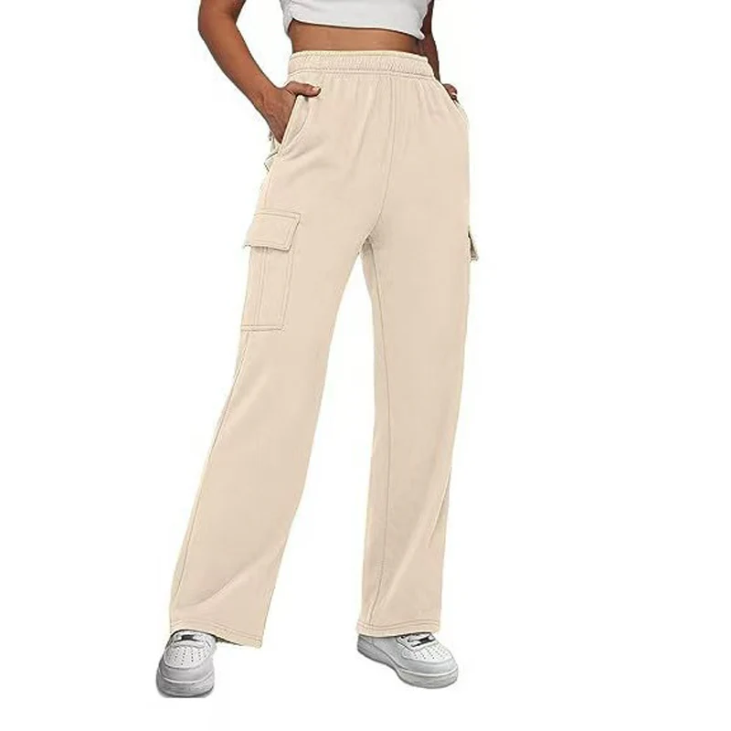 High Waist Wide Leg Cargo Trousers