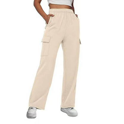 High Waist Wide Leg Cargo Trousers