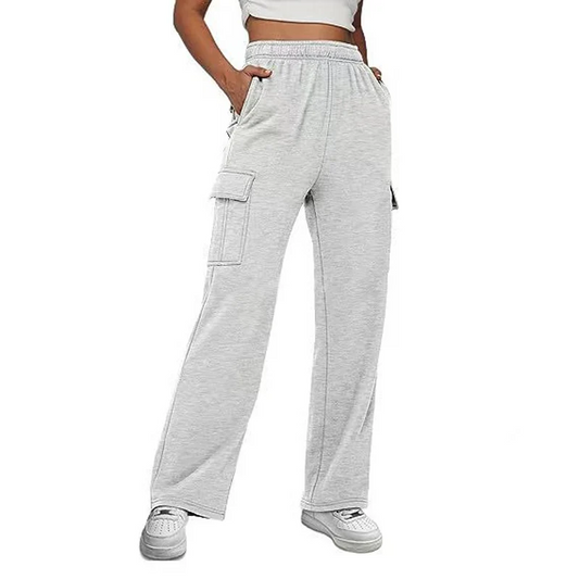 High Waist Wide Leg Cargo Trousers