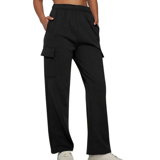 High Waist Wide Leg Cargo Trousers