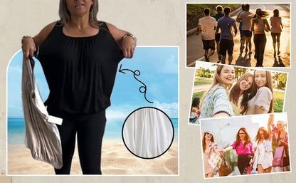 Women’s Tummy-Control Flowy Sleeveless Top with Hidden Support