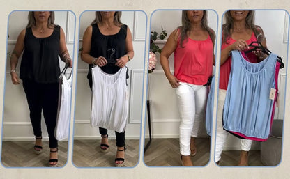 Women’s Tummy-Control Flowy Sleeveless Top with Hidden Support