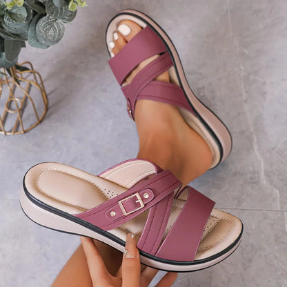 Women’s Cross-Strap Wedge Sandals