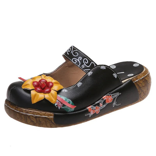 Women’s Retro Floral Comfort Slip-On Mules