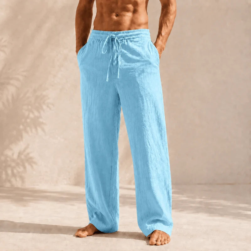 Men’s Amalfi Linen Drawstring Trousers