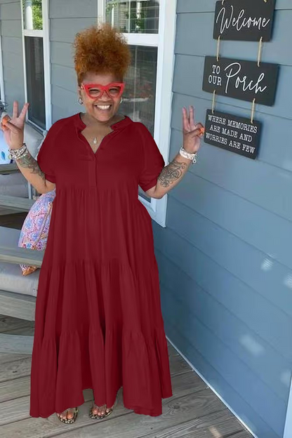 Women’s Relaxed Fit Tiered Midi Dress