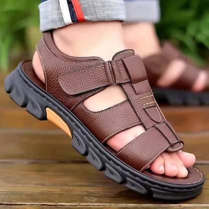 Men’s Leather-Look Comfort Sandals