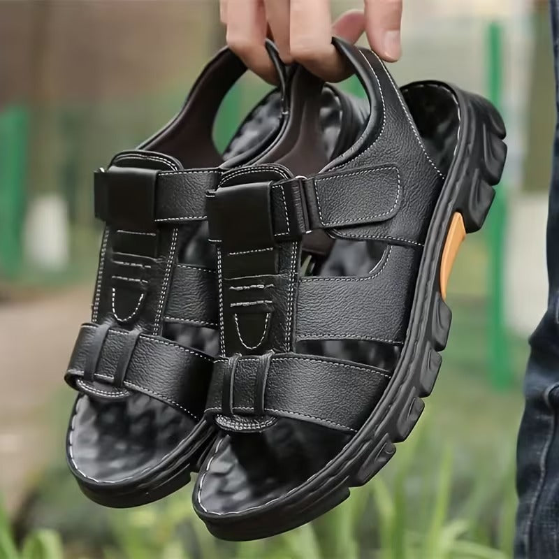 Men’s Leather-Look Comfort Sandals