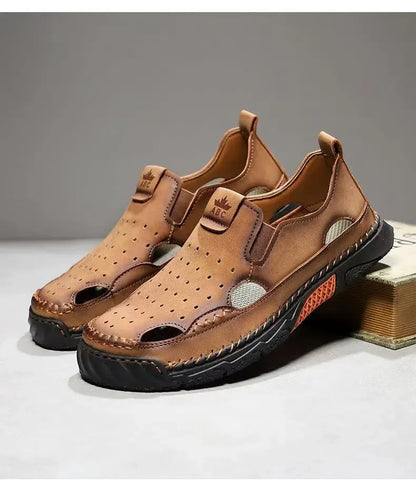 Men’s Breathable Leather-Look Walking Sandals
