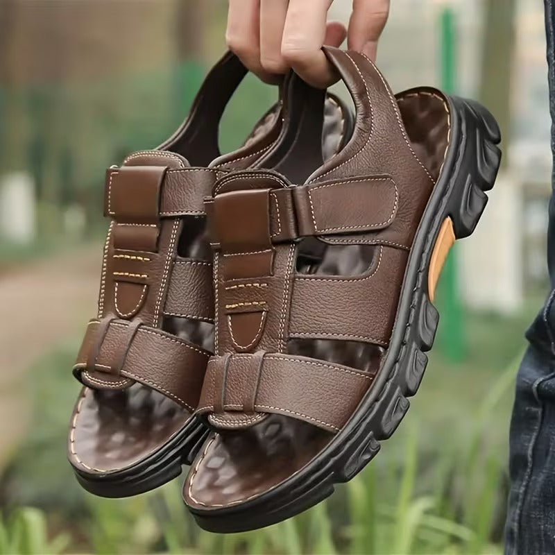 Men’s Leather-Look Comfort Sandals