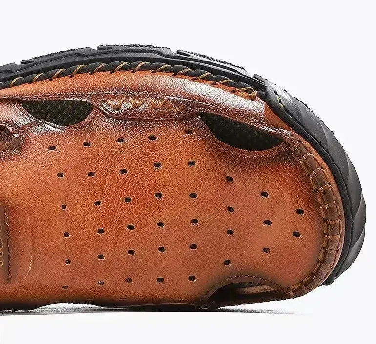Men’s Breathable Leather-Look Walking Sandals