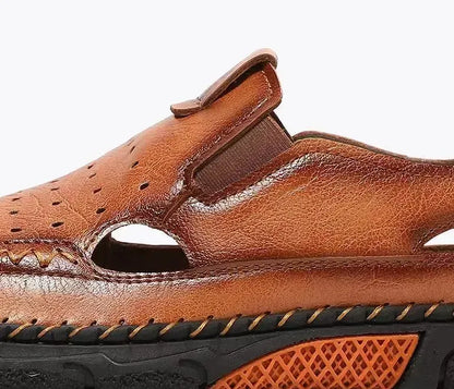 Men’s Breathable Leather-Look Walking Sandals