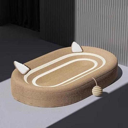 Cat Sisal Scratcher Bed with Interactive Toy