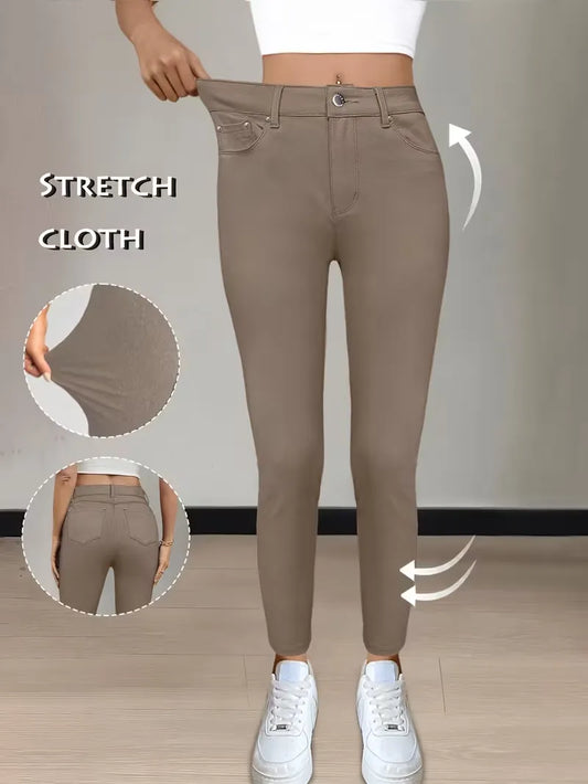 Women’s High-Waist Stretch Slim Fit Trousers