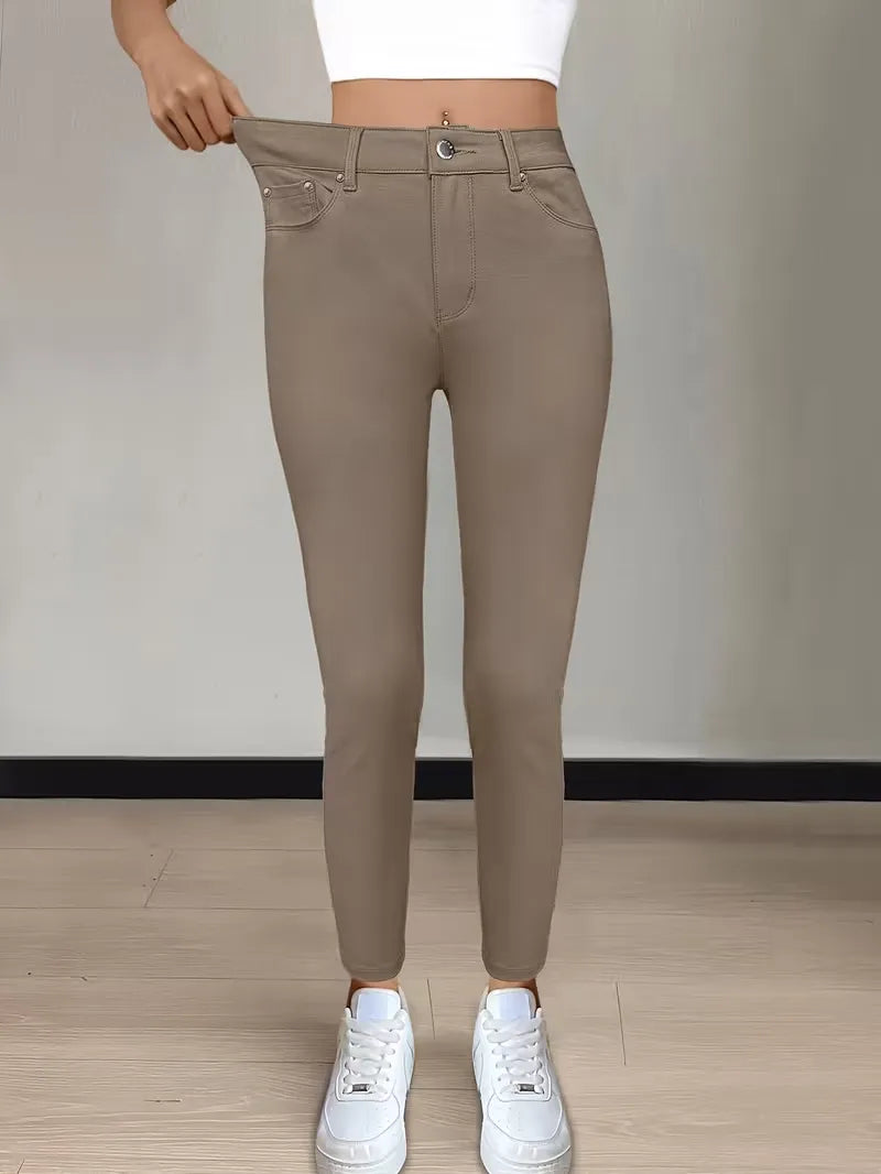 Women’s High-Waist Stretch Slim Fit Trousers