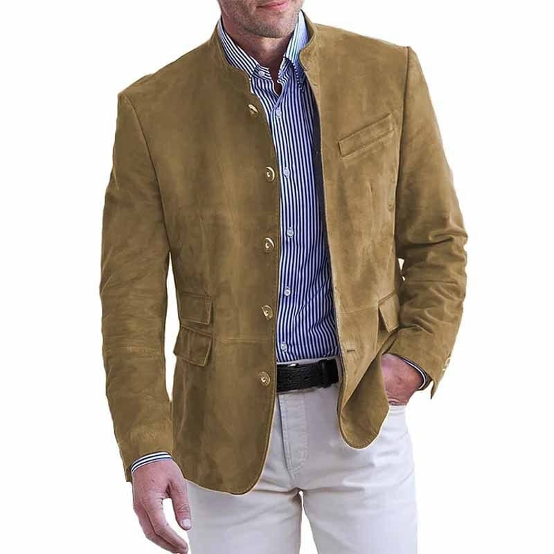 Men’s Soft Touch Stand Collar Blazer