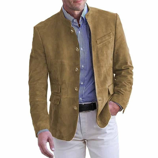 Men’s Soft Touch Stand Collar Blazer