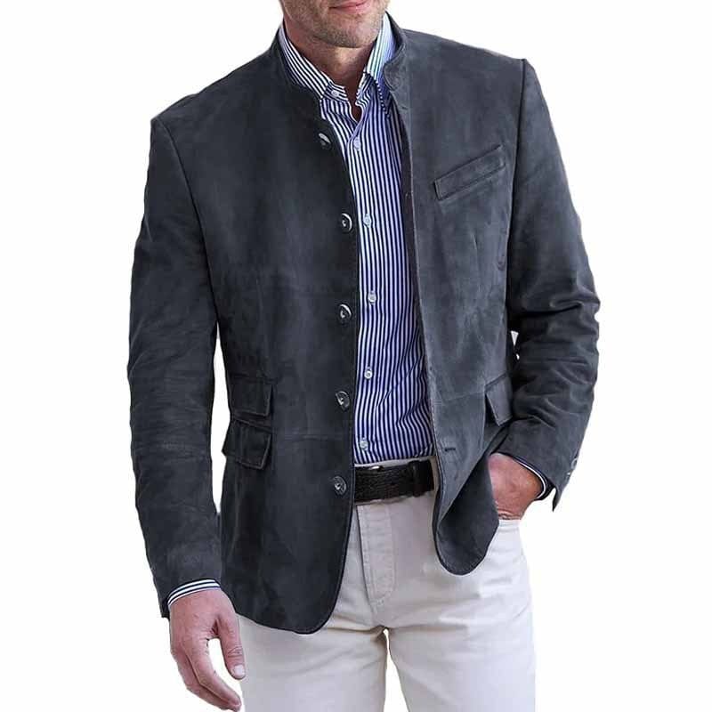 Men’s Soft Touch Stand Collar Blazer