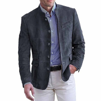 Men’s Soft Touch Stand Collar Blazer