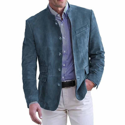 Men’s Soft Touch Stand Collar Blazer