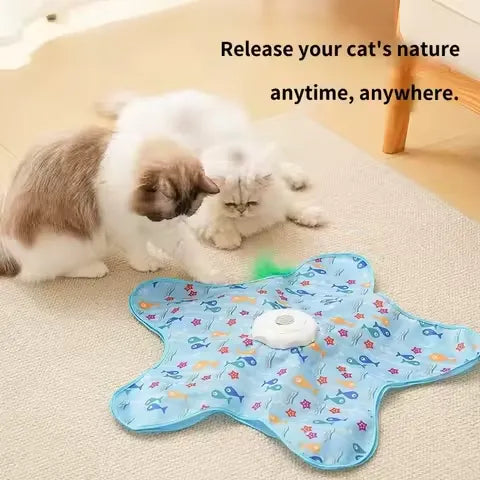 Interactive Motion Sensor Cat Toy with Hidden Feather Teaser