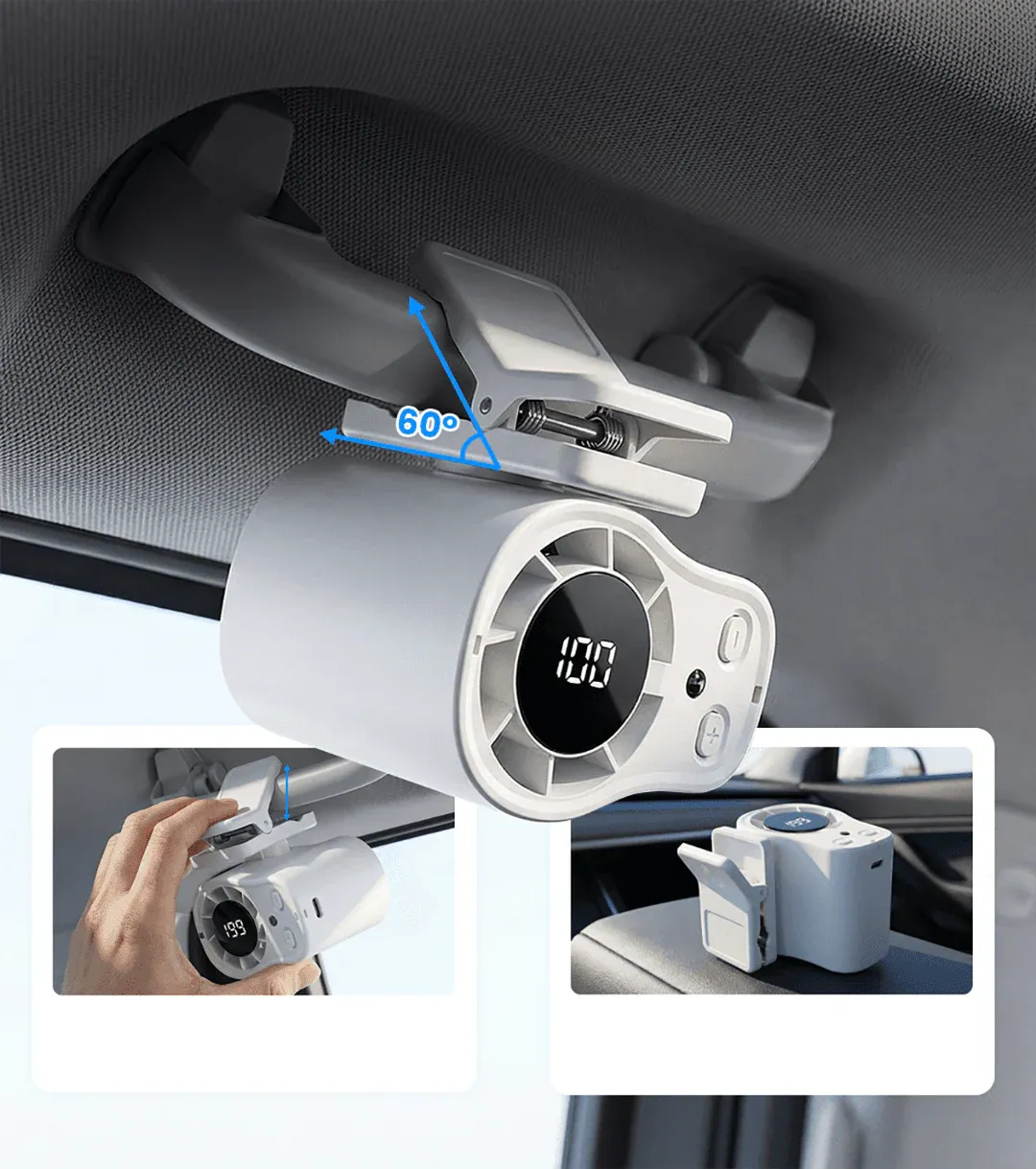 Portable Clip-On Turbo Fan with LED Display