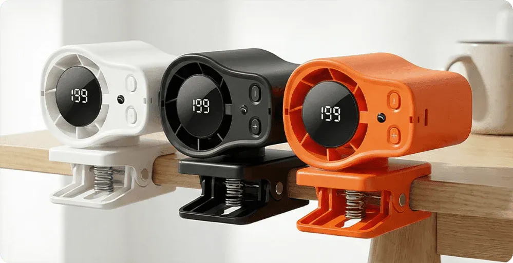 Portable Clip-On Turbo Fan with LED Display