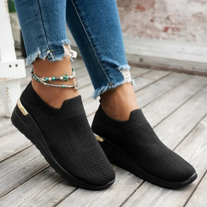 Women’s Breathable Comfort Slip-On Knit Trainers