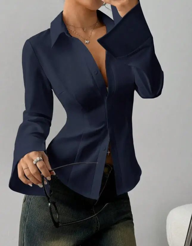 Women’s Slim Fit Button-Down Long Sleeve Shirt