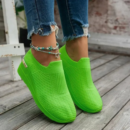 Women’s Breathable Comfort Slip-On Knit Trainers
