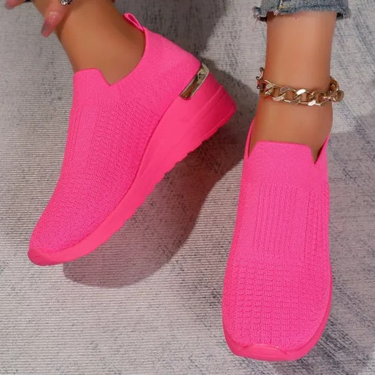 Women’s Breathable Comfort Slip-On Knit Trainers
