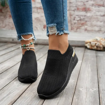 Women’s Breathable Comfort Slip-On Knit Trainers