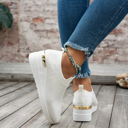 Women’s Breathable Comfort Slip-On Knit Trainers