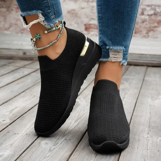 Women’s Breathable Comfort Slip-On Knit Trainers