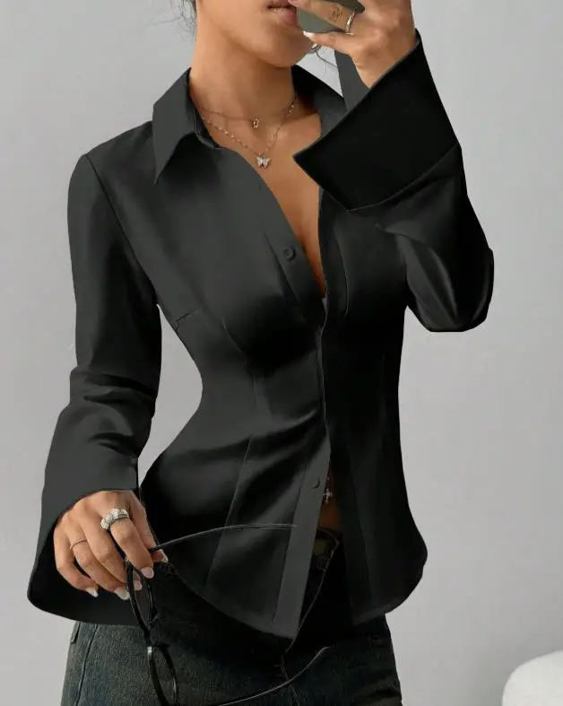 Women’s Slim Fit Button-Down Long Sleeve Shirt