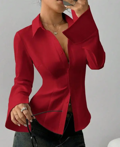 Women’s Slim Fit Button-Down Long Sleeve Shirt