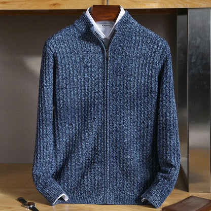 Men’s Pure Cashmere Half-Zip Mock-Neck Jumper
