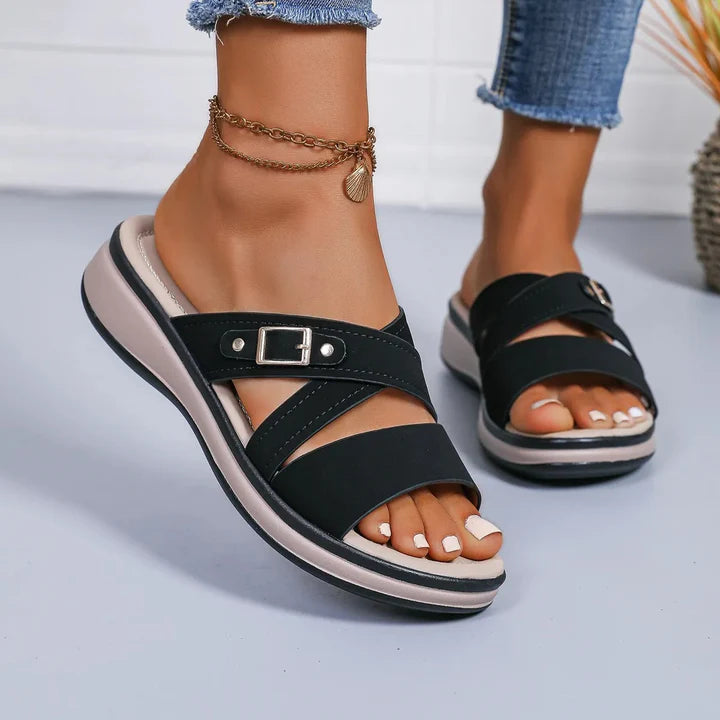 Women’s Cross-Strap Wedge Sandals